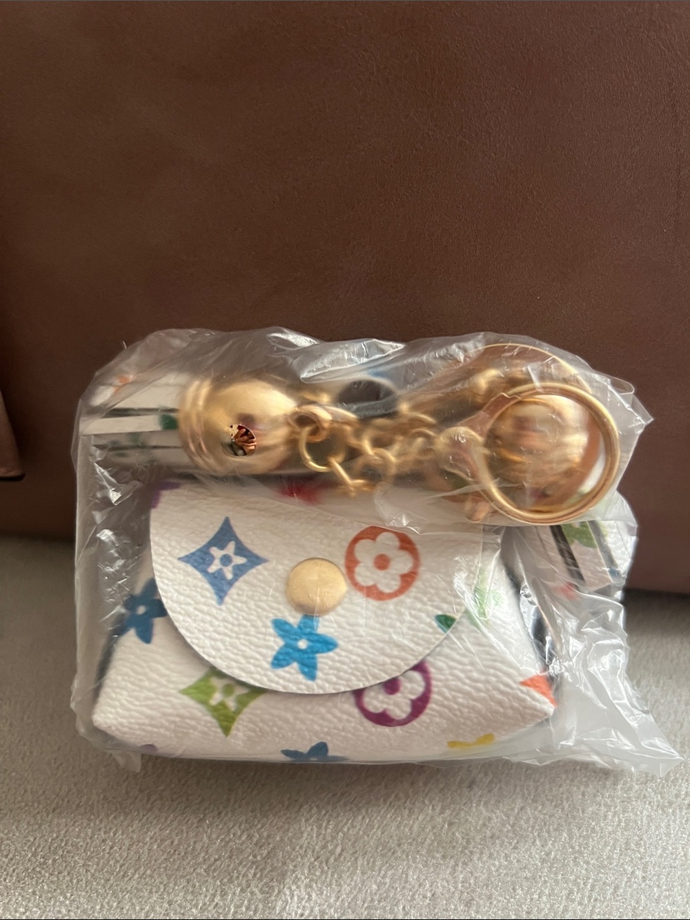 🔥🔥🔥Monogram Mini Bag Charm Keychain with Gold Hardware - Picture 9 of 13